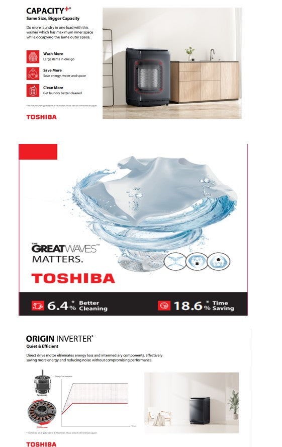 Toshiba Top Load Washer 10.5KG AW-DM1150JS(MK)
