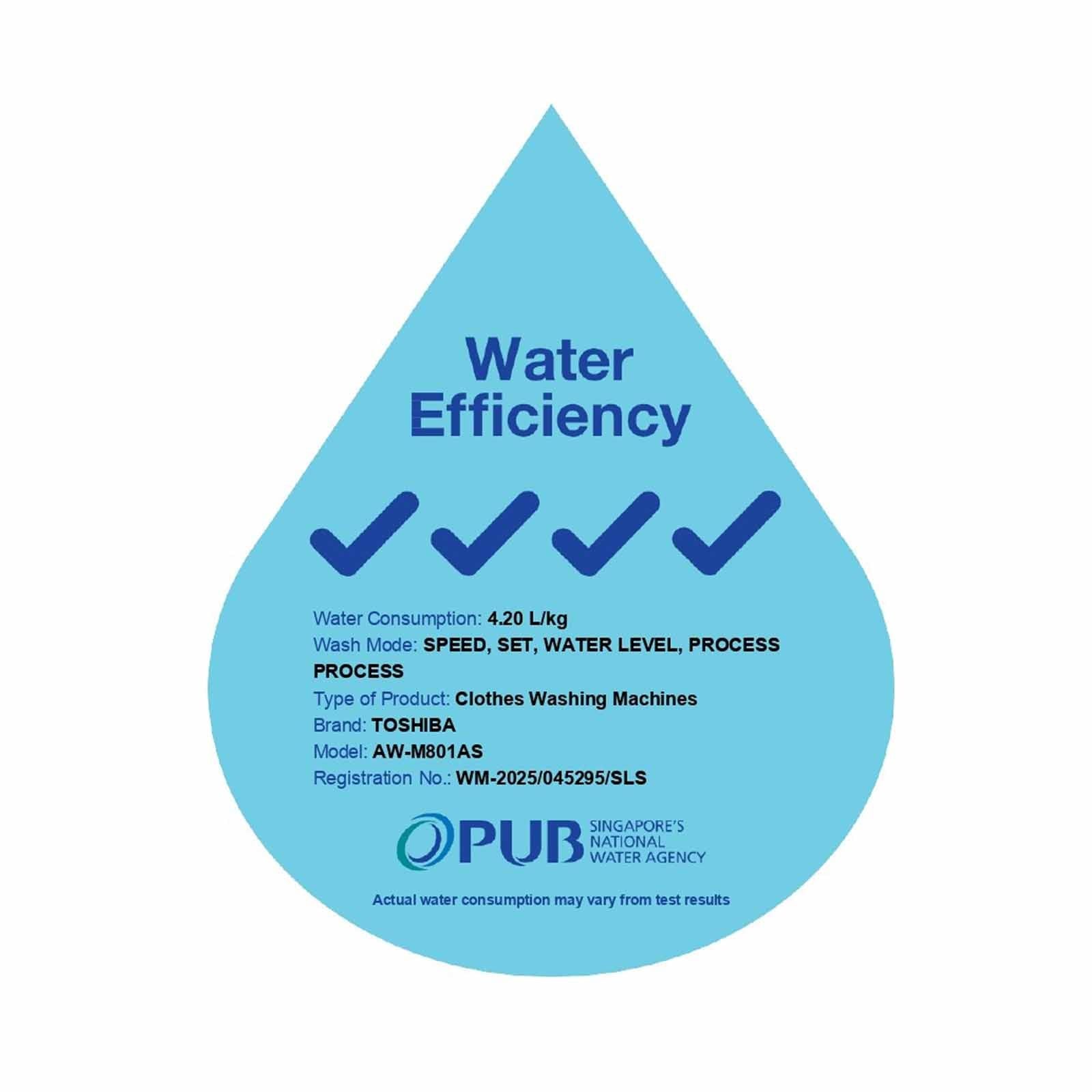 Toshiba Top Load Washing Machine 7 - 9KG AW-M801AS(WS) | AW-M901BS(WS) | AW-M1000FS(WS)