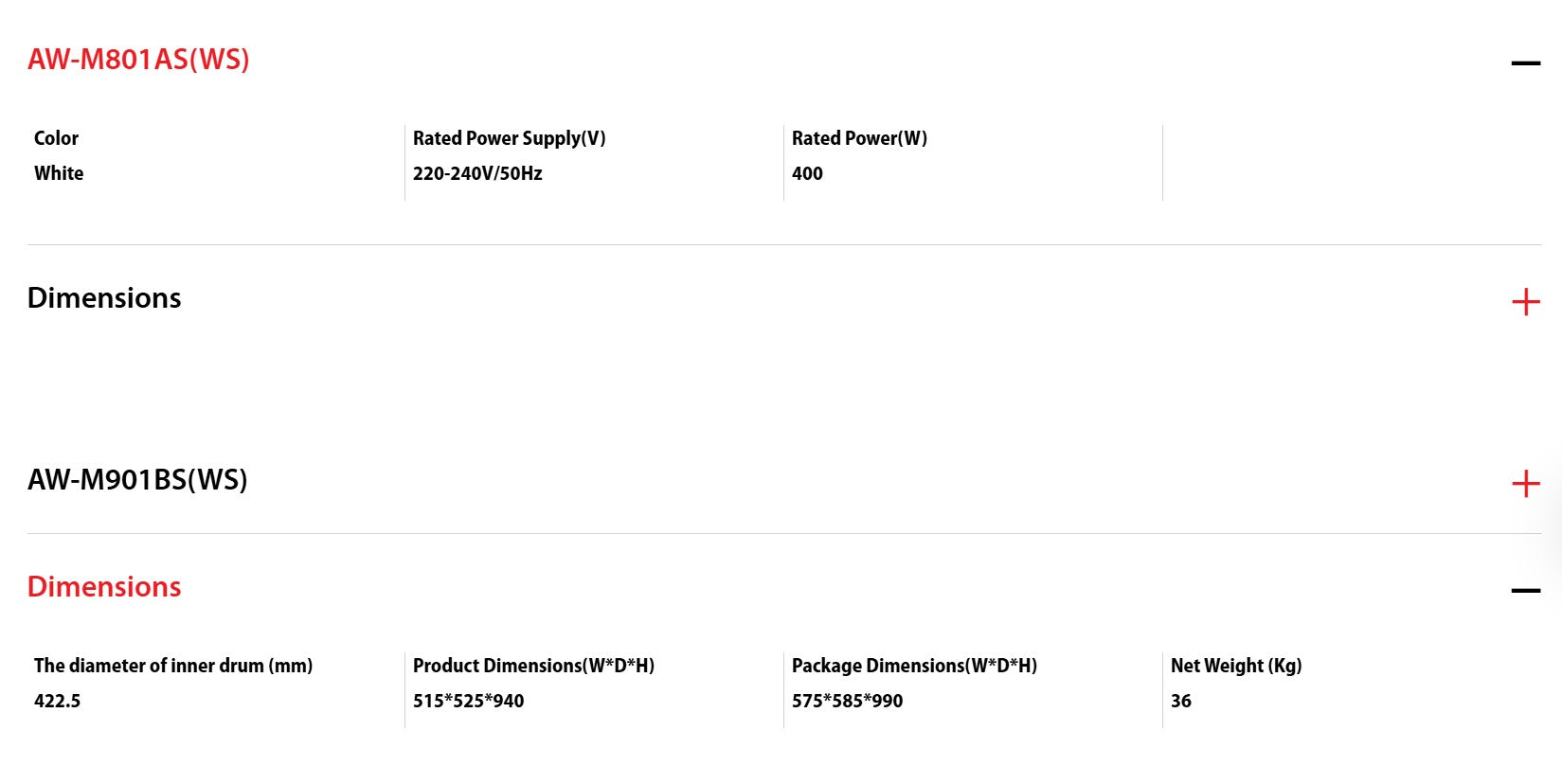 Toshiba Top Load Washing Machine 7 - 9KG AW-M801AS(WS) | AW-M901BS(WS) | AW-M1000FS(WS)