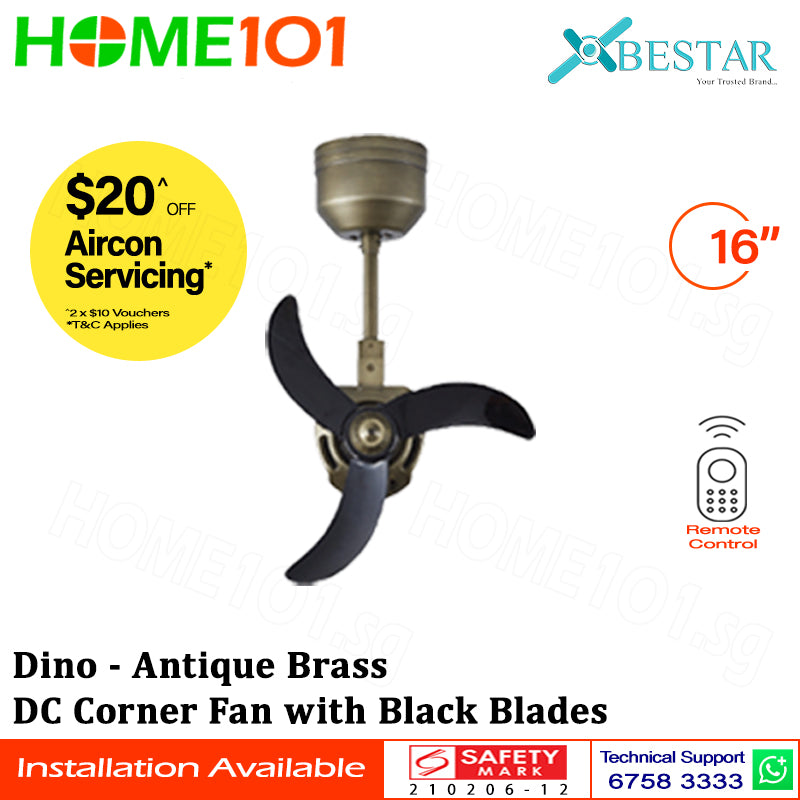 ($1 REPLACEMENT) Bestar DC Corner Fan 16” 3 Blades Dino