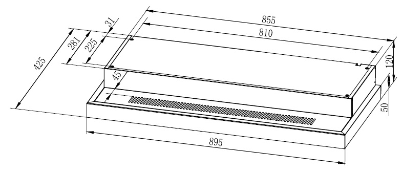 EF Semi Integrated Hood 90cm EFCH 9234T BK