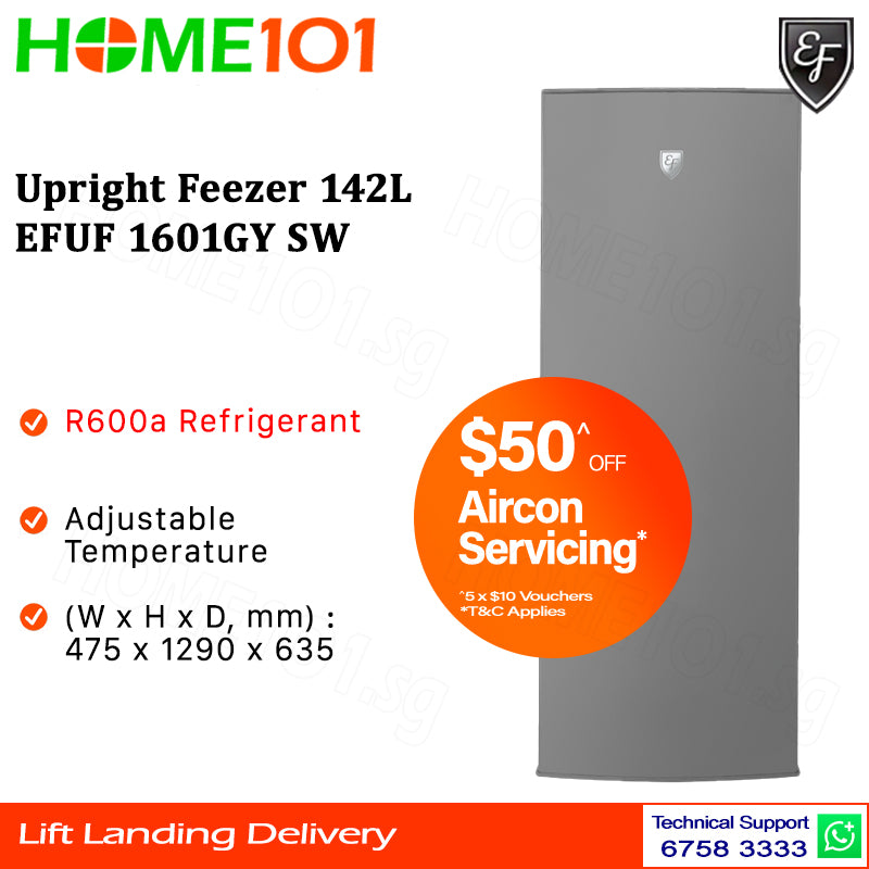 EF Upright Freezer 142L EFUF 1601GY SW