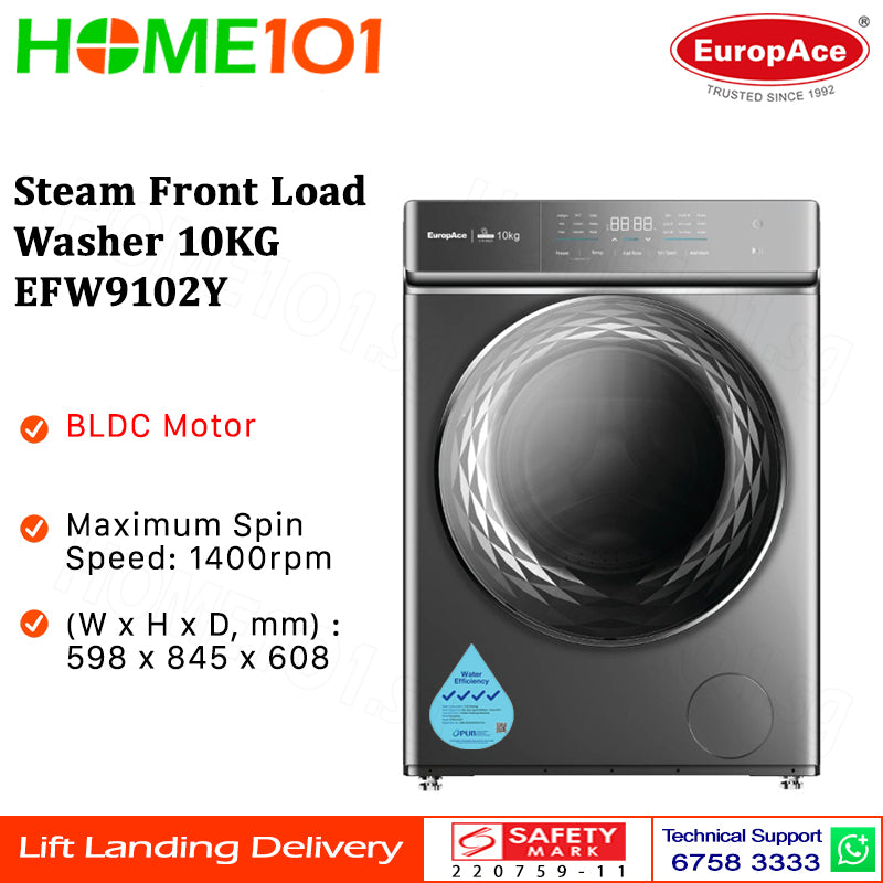 Europace Steam Front Load Washer 10KG EFW9102Y