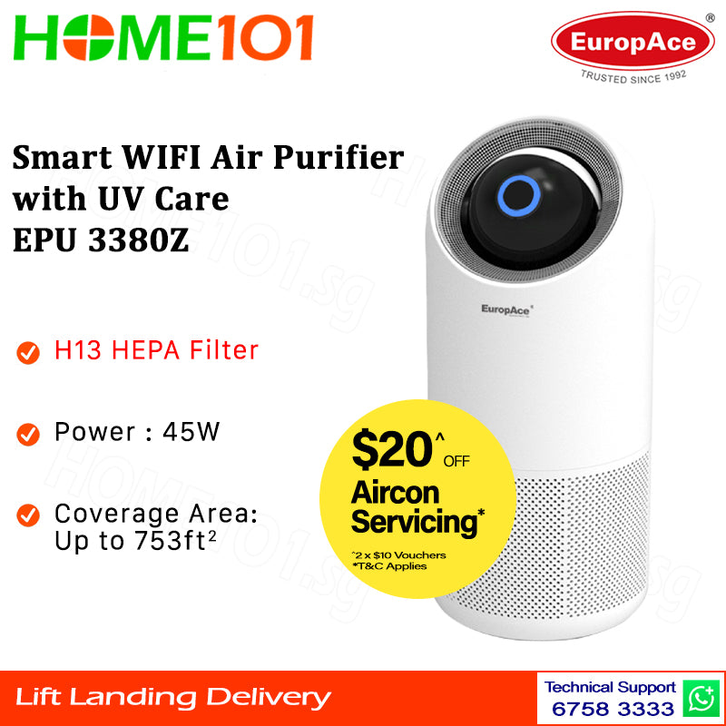 Europace Smart WIFI Air Purifier with UV Care EPU 3380Z