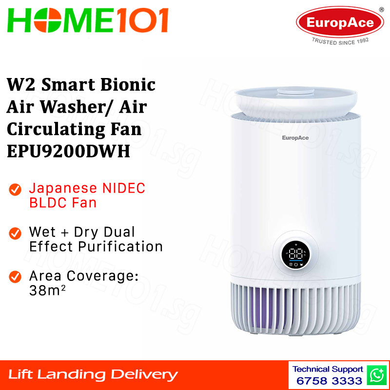 Europace W2 Smart Bionic Air Washer/Air Circulating Fan EPU9200DWH