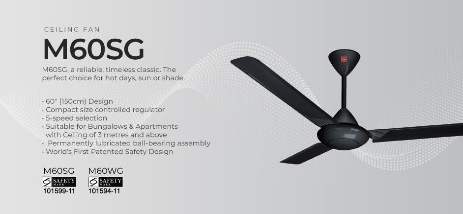 KDK Ceiling Fan 150cm w/ Regulator M60SG - WH