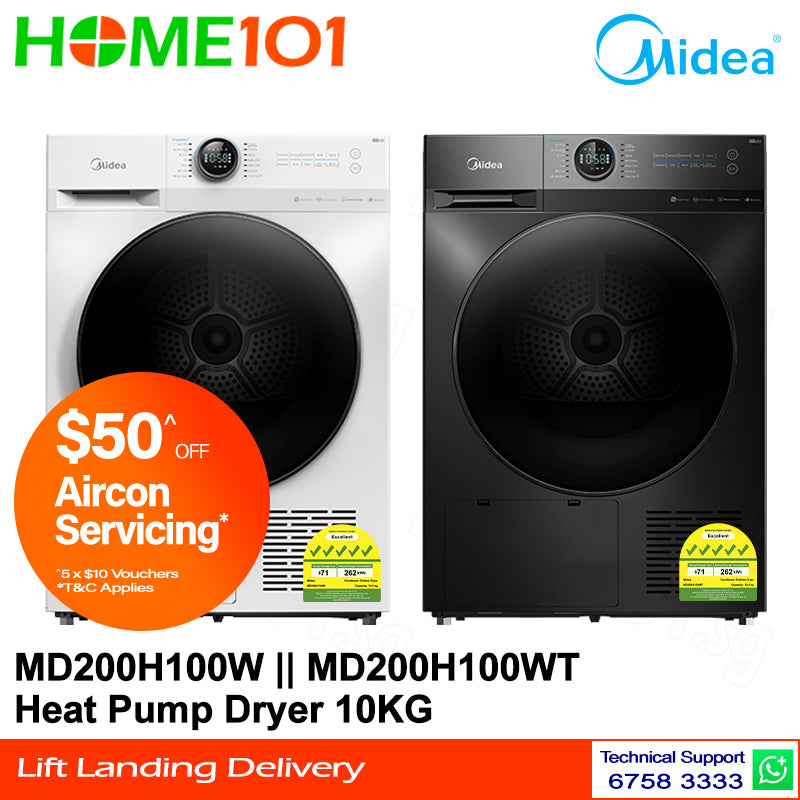 Midea Heat Pump Dryer 10KG MD200H100W & MD200H100WT