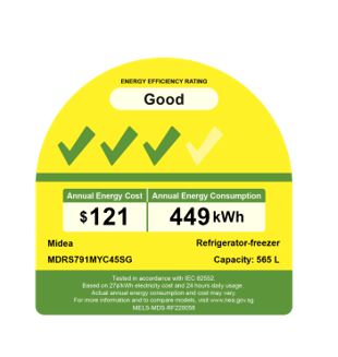 Midea 2 Door Side by Side Fridge 565L MDRS791MYC45SG