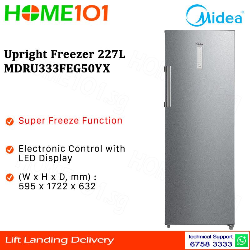 Midea Upright Freezer 227L MDRU333FEG50YX