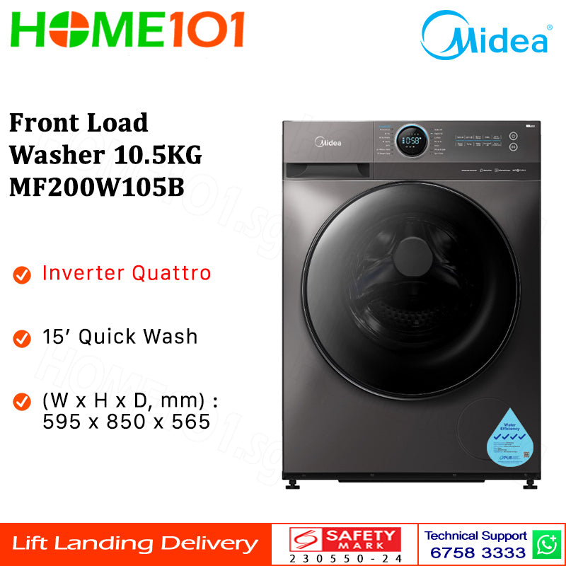 Midea Front Load Washer 10.5KG MF200W105B