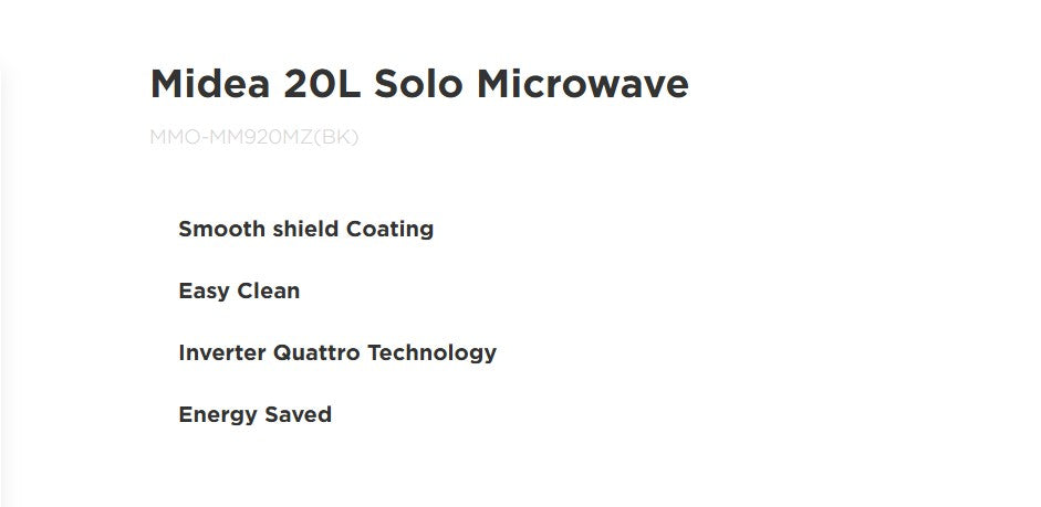 Midea Solo Microwave 20L MMO-MM920MZ