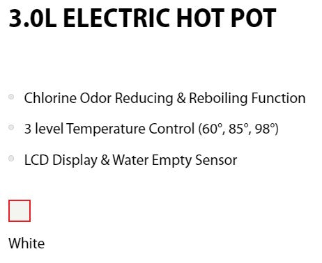 Toshiba Electric Hotpot 3.0L PLK-30FLEIS