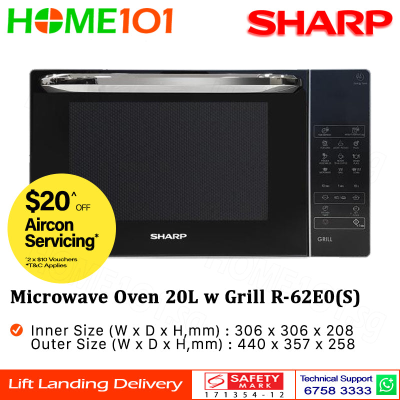 Sharp Microwave Oven 20L with Grill R-62E0(S)