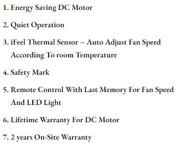 ($1 REPLACEMENT) Bestar DC Motor Ceiling Fan with Remote Control, Light & WiFi 38ā/48ā/58ā Star-5