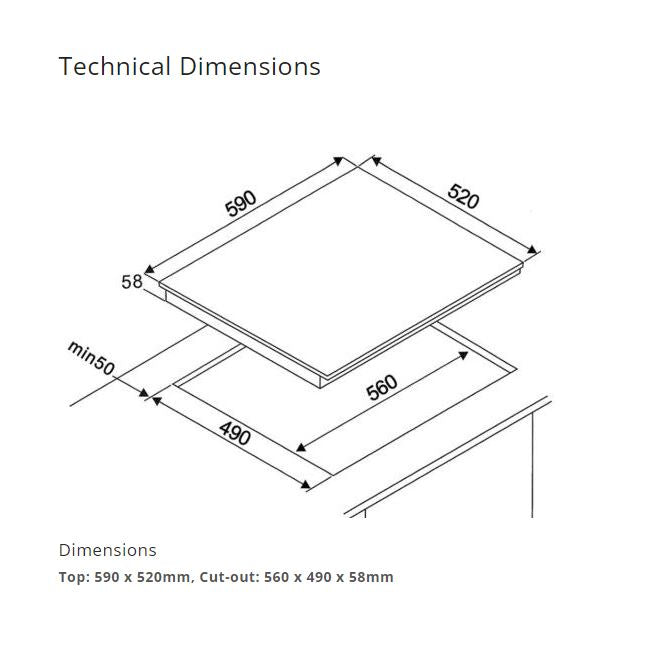 Tecno Built-In Induction Hob 4 Zones TA 600VC - FREE INSTALLATION