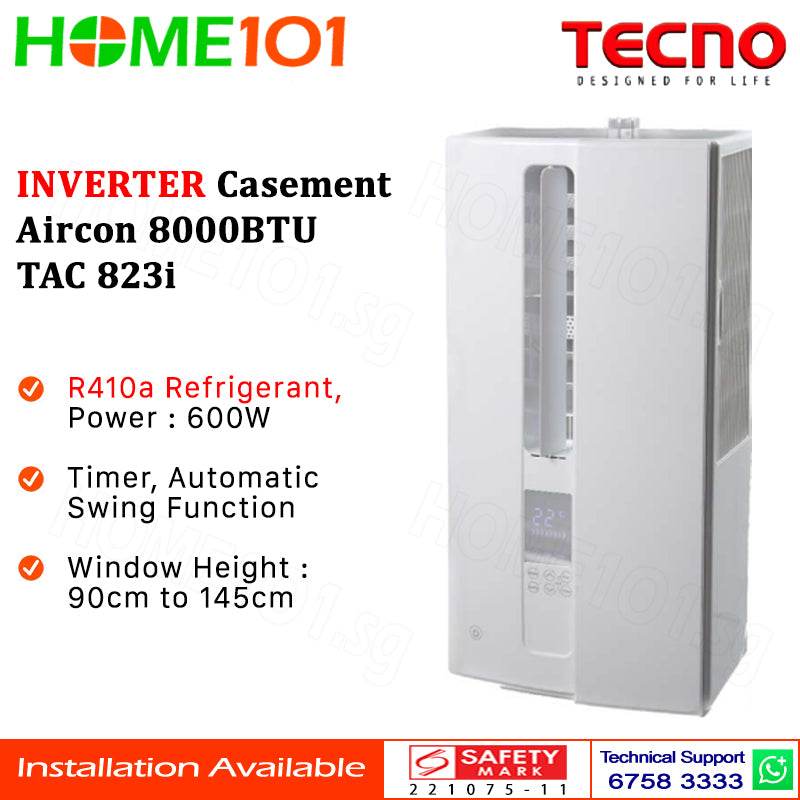 Tecno Inverter Casement Aircon 8000BTU TAC823i