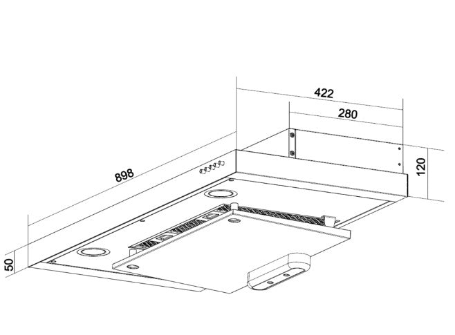 Tecno Slimline Hood with Dyna-X Motor 90cm TCH 929DP - Stainless Steel