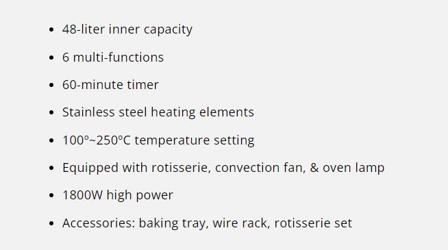 Tecno Electric Oven 48L TEO 4800