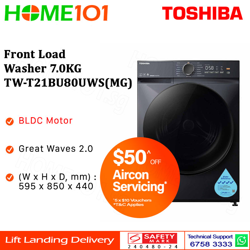 Toshiba Front Load Washer 7.0KG TW-T21BU80UWS(MG)
