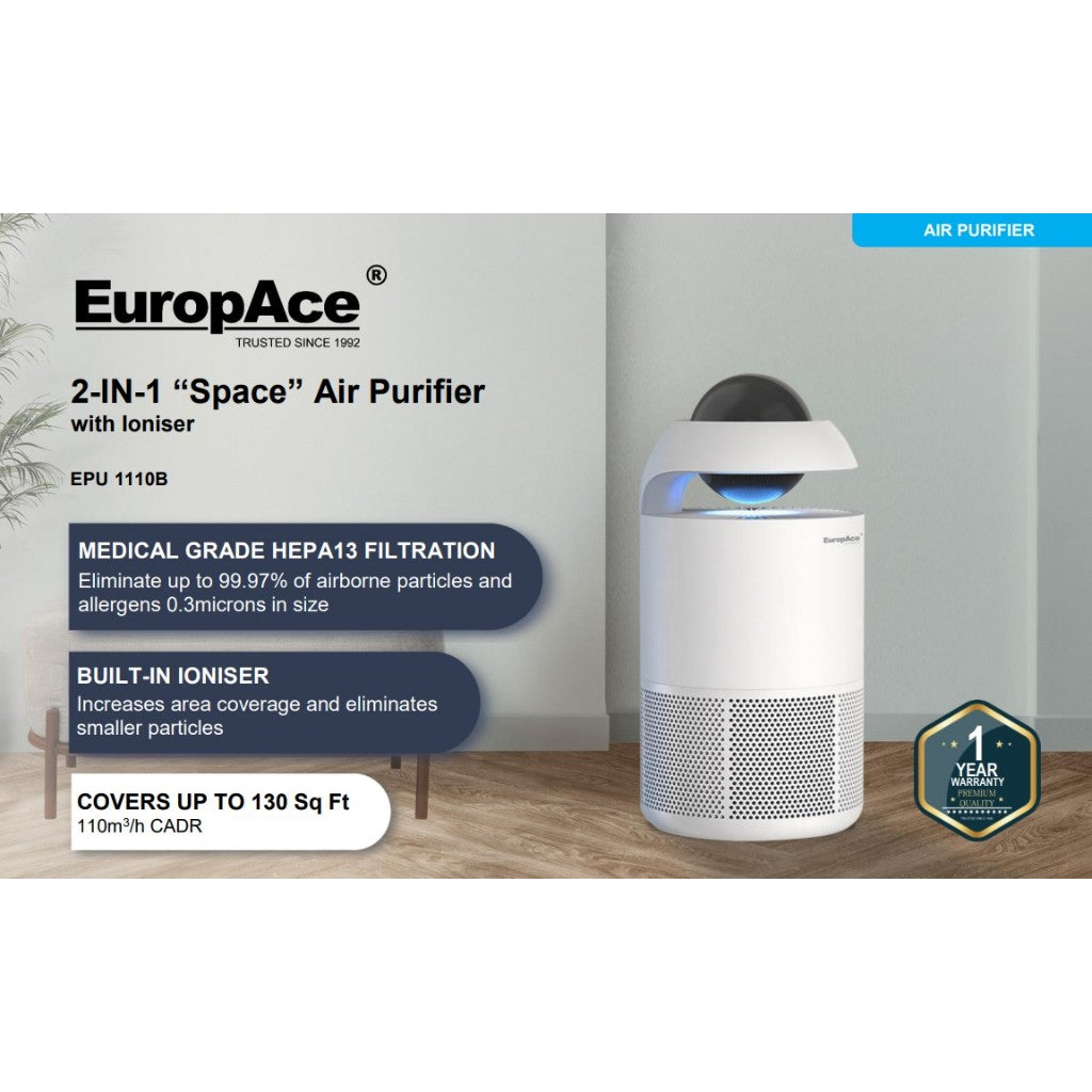 Europace 2in1 “Space” Air Purifier with Ioniser EPU 1110B