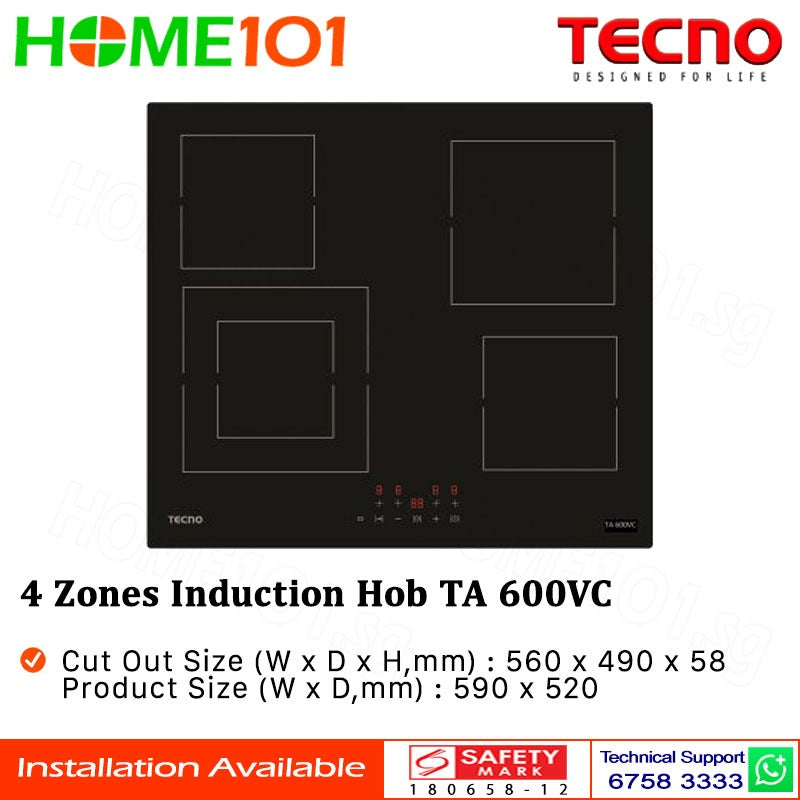 Tecno Built-In Induction Hob 4 Zones TA 600VC - FREE INSTALLATION
