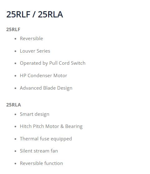 KDK Window Mounted Ventilating Fan 25cm 25RLA