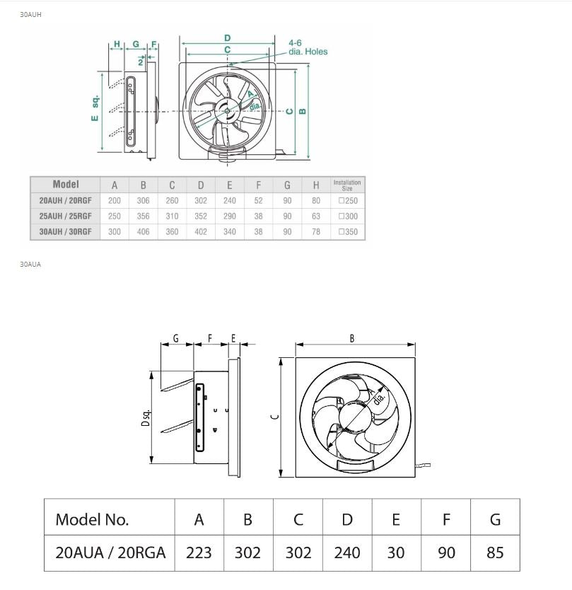 KDK Wall Mount Ventilating Fan 30cm 30AUH