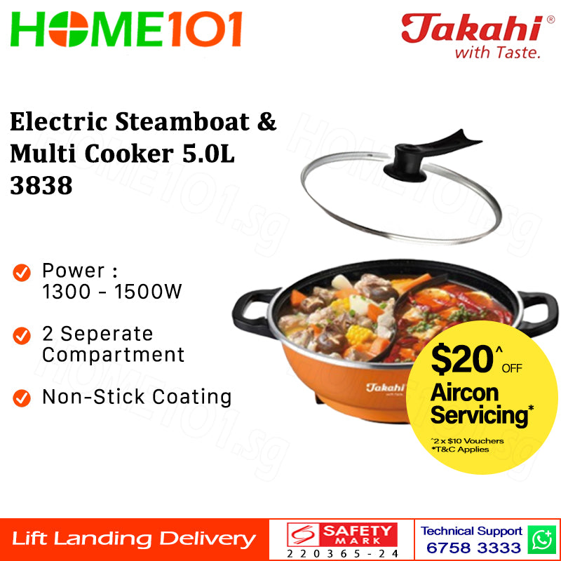 Takahi Electric Steamboat & Multi Cooker 5.0L 3838
