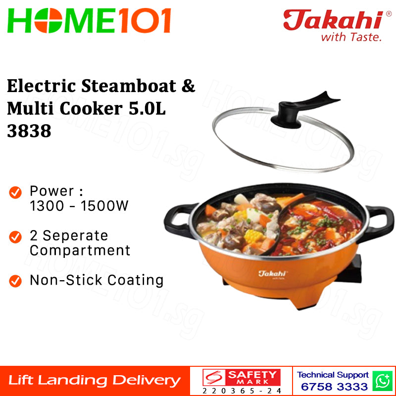 Takahi Electric Steamboat & Multi Cooker 5.0L 3838