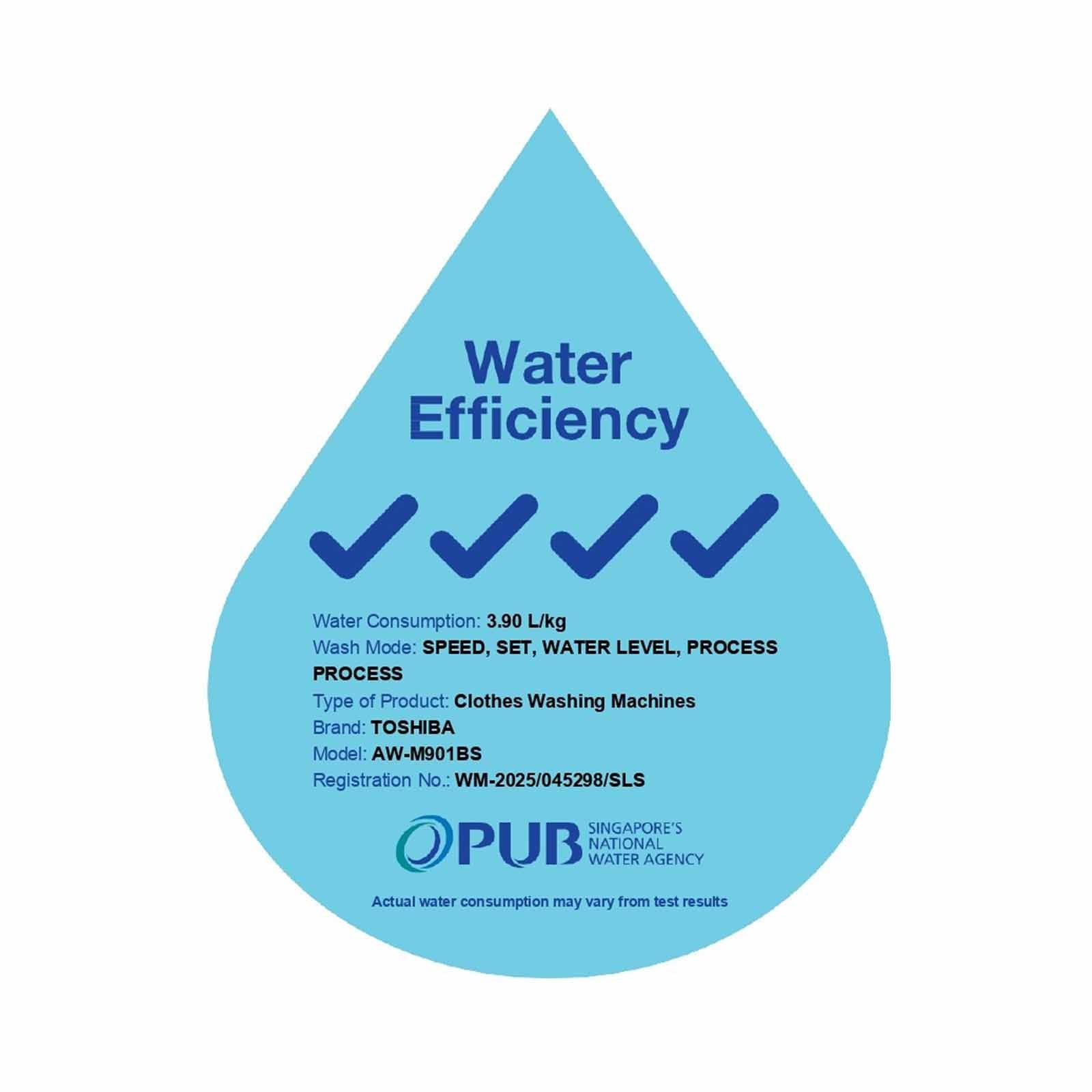 Toshiba Top Load Washing Machine 7 - 9KG AW-M801AS(WS) | AW-M901BS(WS) | AW-M1000FS(WS)