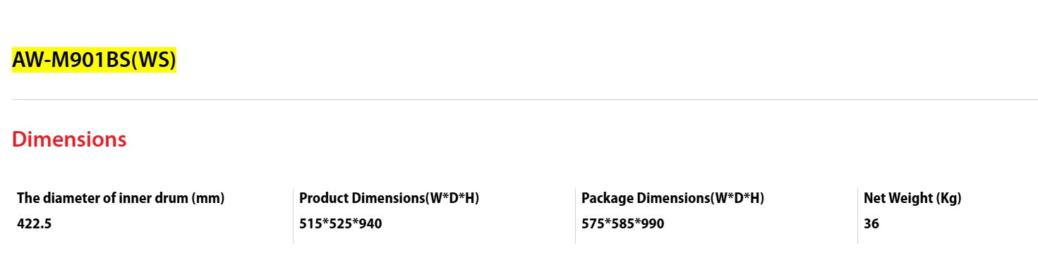 Toshiba Top Load Washing Machine 7 - 9KG AW-M801AS(WS) | AW-M901BS(WS) | AW-M1000FS(WS)