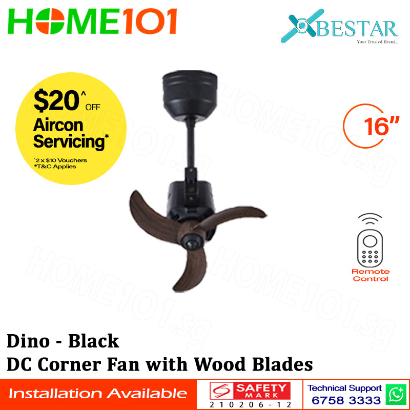 ($1 REPLACEMENT) Bestar DC Corner Fan 16” 3 Blades Dino