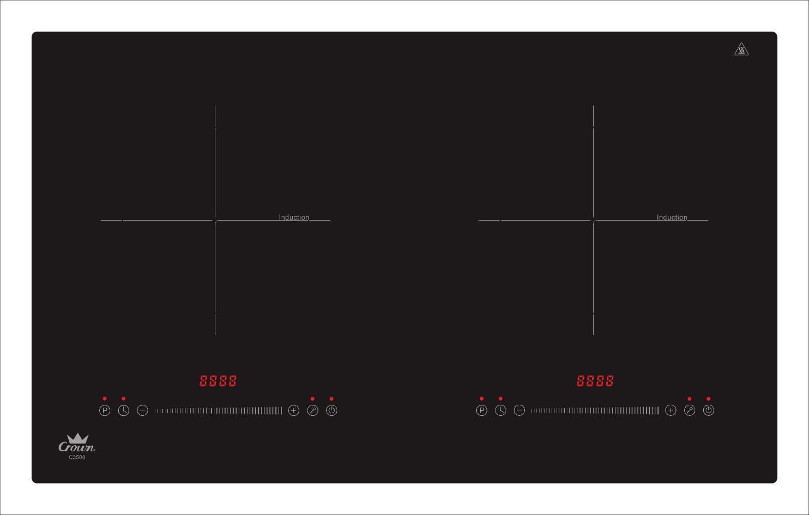 Crown 2 Zones Induction Hob 15Amp C3500