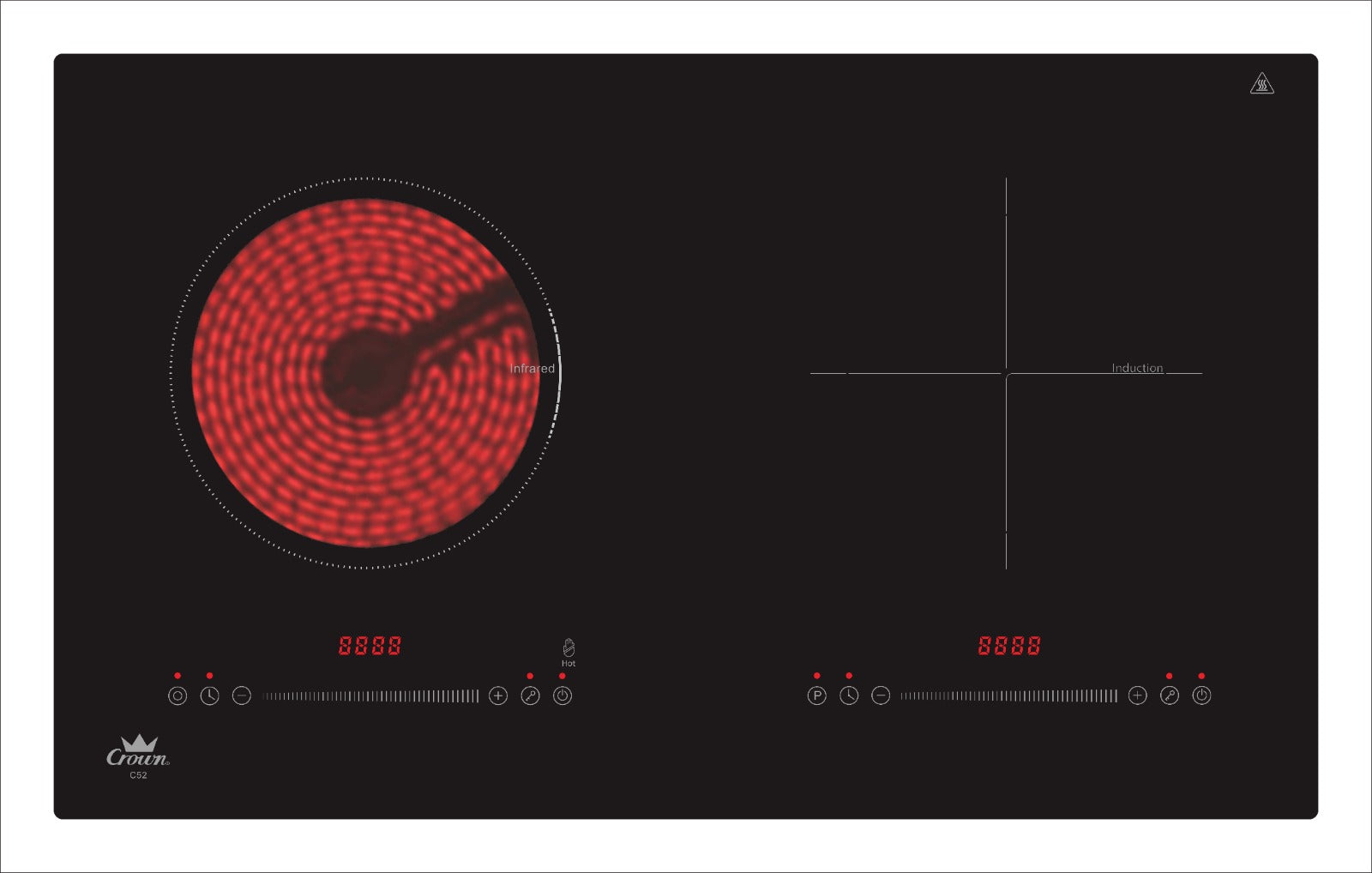Crown 2 Zone Ceramic Induction Hybrid Hob C52