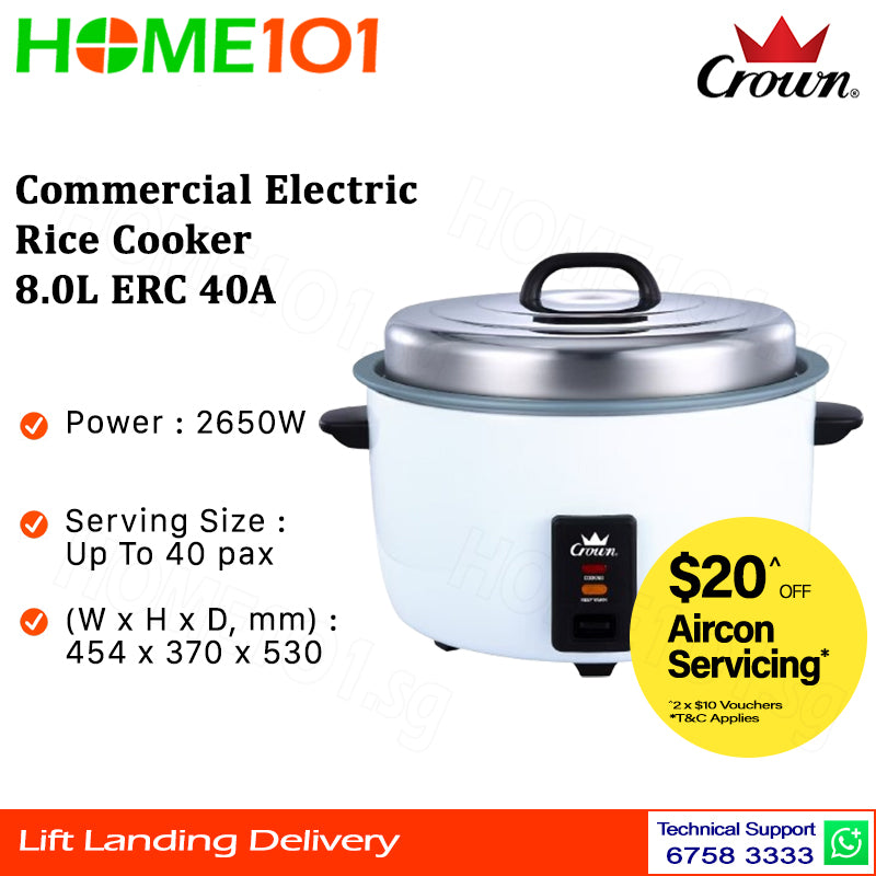 Crown Commercial Electric Rice Cooker 8.0L ERC 40A