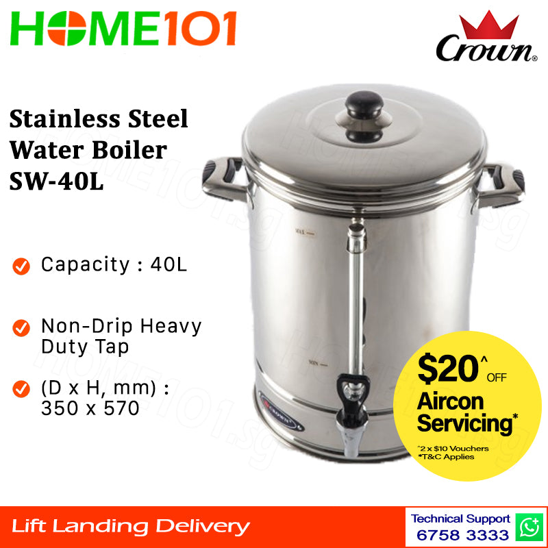 Crown Stainless Steel Water Boiler SW-40L