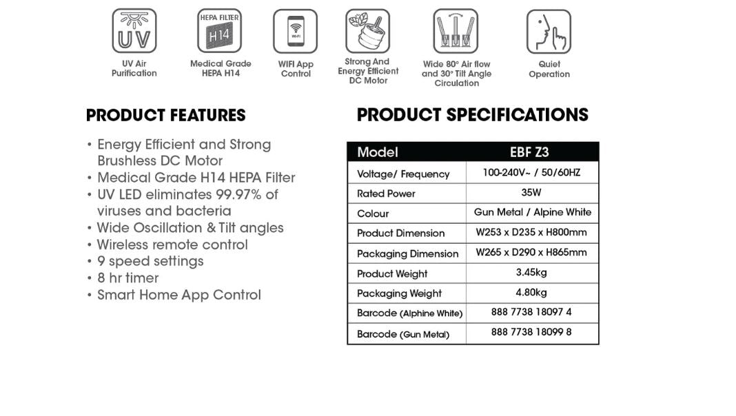 EuropAce Vertical Casement Aircon 8000BTU EAC 801A