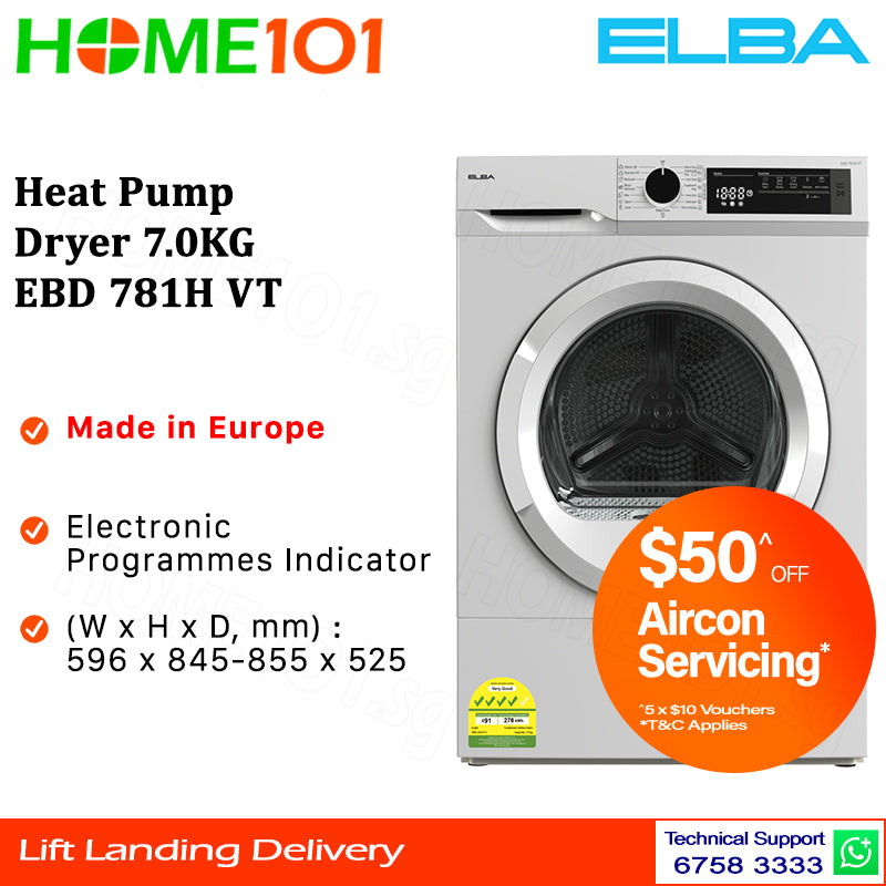 Elba Heat Pump Dryer 7.0KG EBD 781H VT