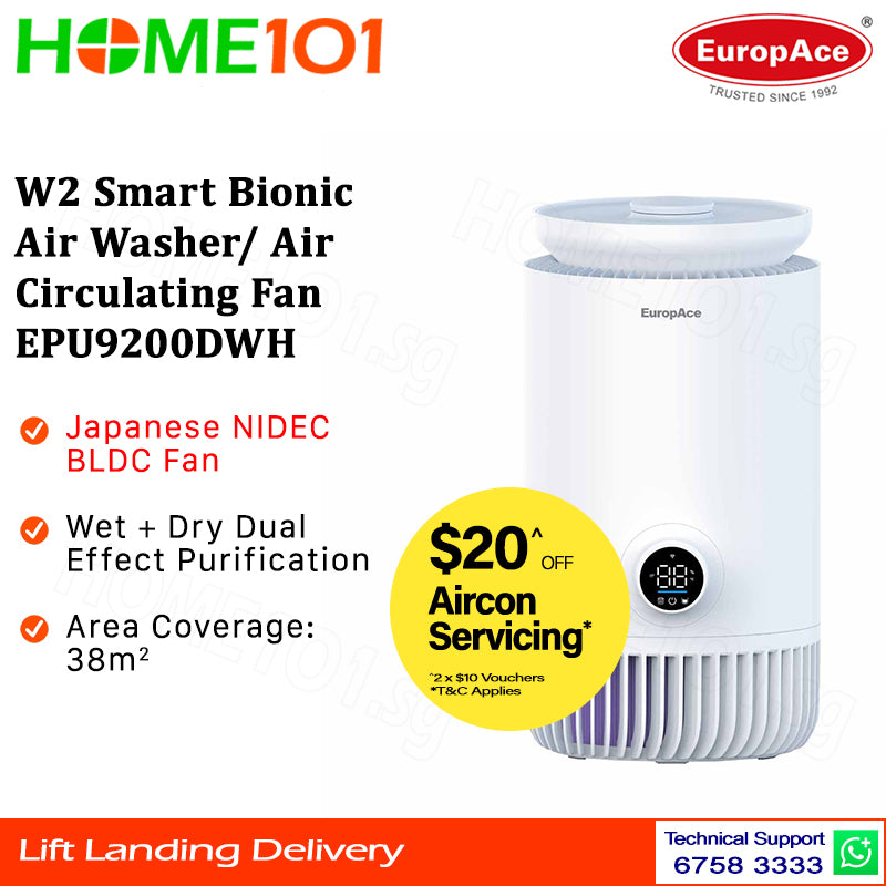 Europace W2 Smart Bionic Air Washer/Air Circulating Fan EPU9200DWH