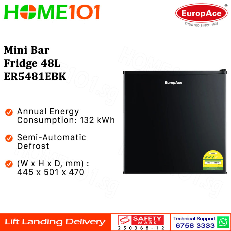 Europace Mini Bar Fridge 48L ER5481EBK