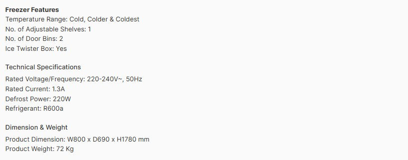 Europace 2 Door Top Mount Fridge 480L ER5512EGY