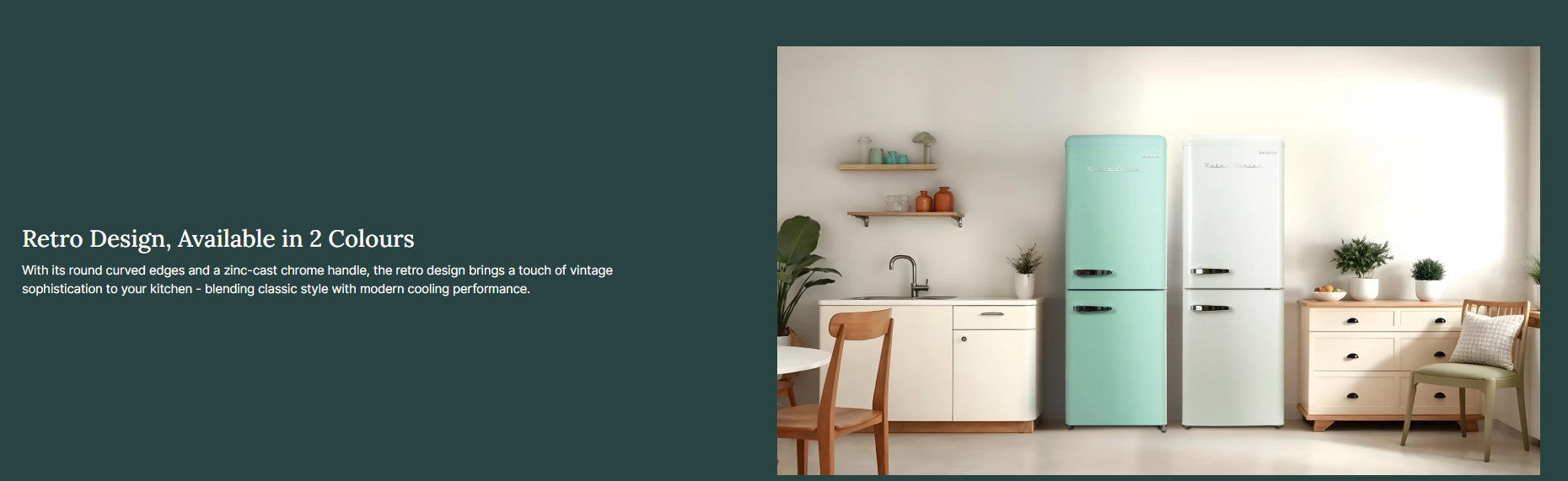 Europace 2 Door Bottom Mount Retro Fridge 170L ER7178A [ER7178AGN / ER7178AWH]