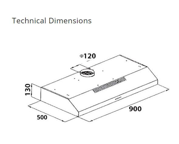 Tecno Slim Line Cooker Hood 90cm KA 298