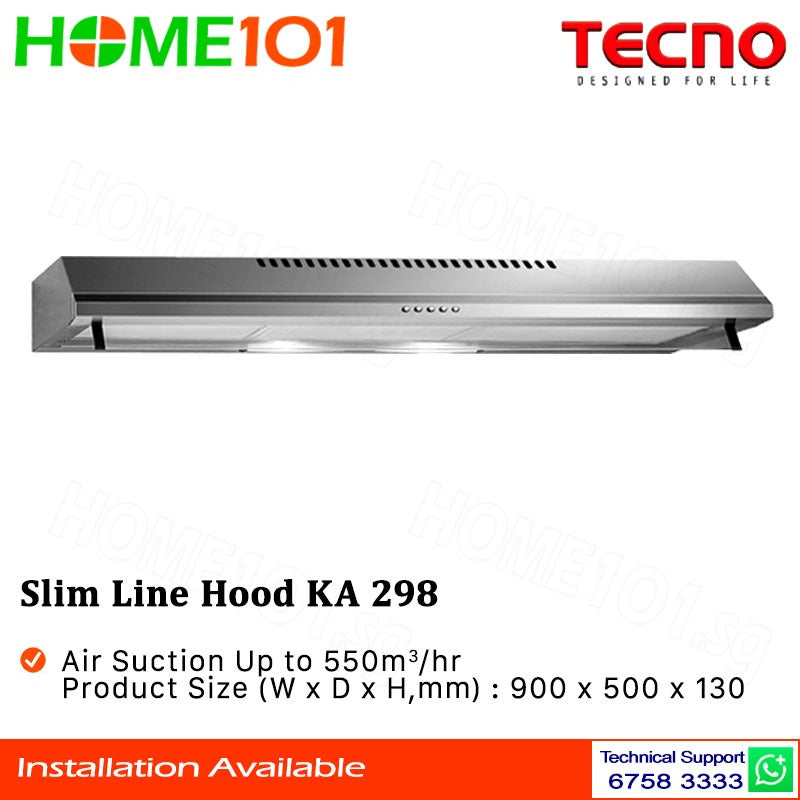 Tecno Slim Line Cooker Hood 90cm KA 298