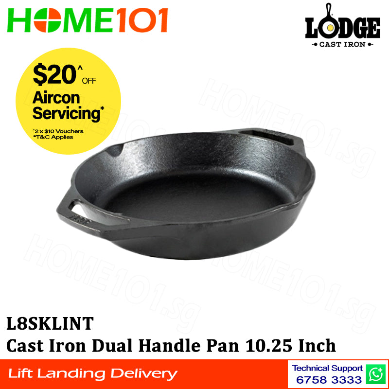 Lodge Cast Iron Dual Handle Pan 10.25 Inch L8SKLINT