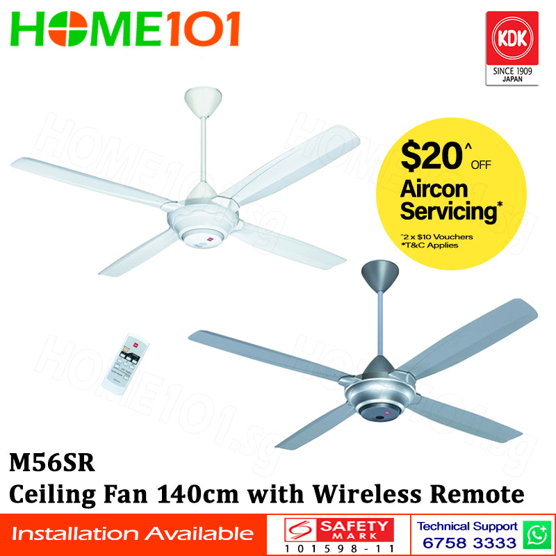 KDK Remote Ceiling Fan 140cm w/ Remote Ctrl M56SR