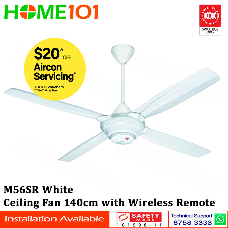 KDK Remote Ceiling Fan 140cm w/ Remote Ctrl M56SR