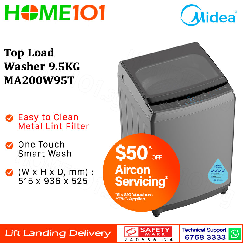 Midea Top Load Washer 9.5KG MA200W95T