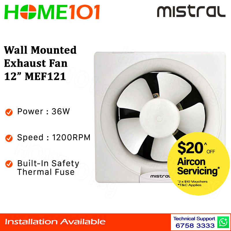 Mistral Wall Mounted Exhaust Fan 12” MEF121 II MEF1201