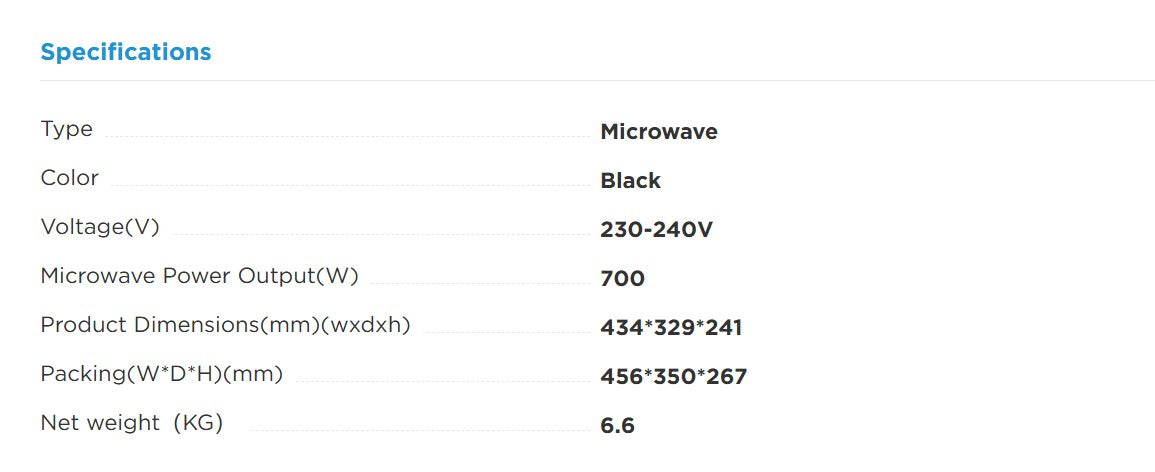 Midea Solo Microwave 20L MMO-MM920MZ